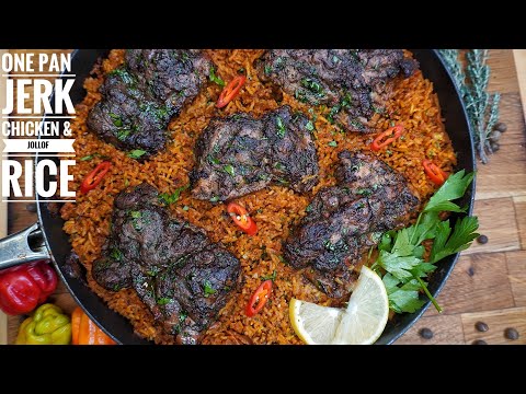 BANGING ONE PAN JERK CHICKEN AND JOLLOF RICE