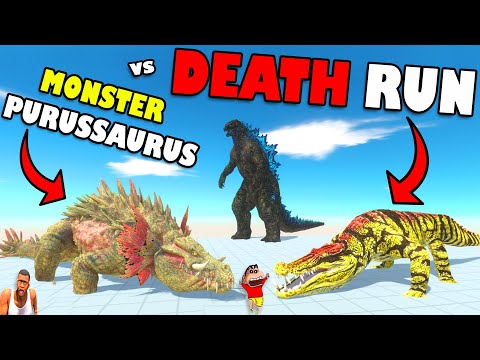 MONSTER PURUSSAURUS vs SHINCHAN DEATH RUN and LEGENDARY GODZILLA CHOP in ARBS Dinosaur Game