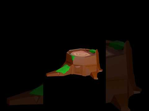 Low Poly Mossy Tree Stump. Blender Timelapse