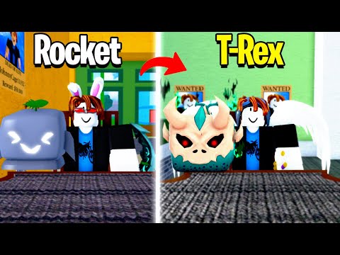Trading From Rocket To T-rex in One video (Blox Fruits)