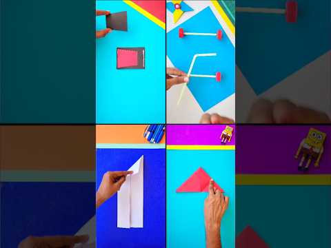 PAPER TOYS | 4 super easy paper toys , how to make magic colour changing heart | DIY car