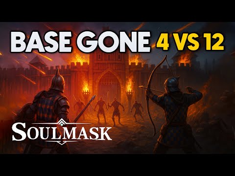 INSANE 4v12 BASE DEFENSE vs MASSIVE ZERG | Soulmask Official PvP FINAL STAND!