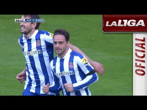 Gol de Sergio García (1-0) en el RCD Espanyol - Real Sociedad - HD