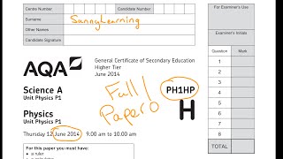 GCSE AQA Physics June 2014 PH1HP Full Paper
