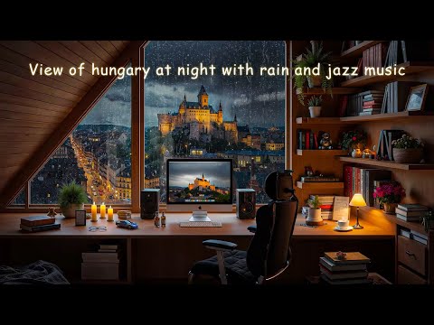 Cozy Rainy Evening in Hungary 🌧️ Gentle Jazz Piano Ambience for Calm and Work