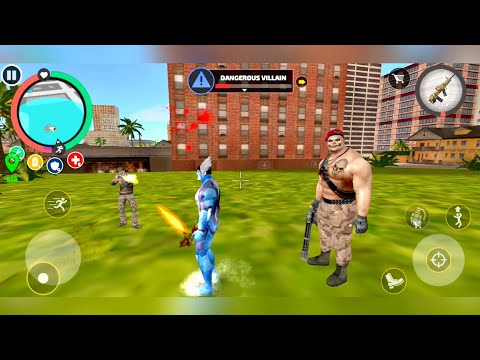 Rope Hero Vice Town - Rope Hero Fight Dual Villain Boss Mad Joy | Police Car Robot - GamePlay