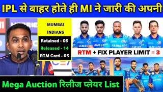 IPL 2022 Mega Auction - Mumbai Indians (MI) Released Players List
