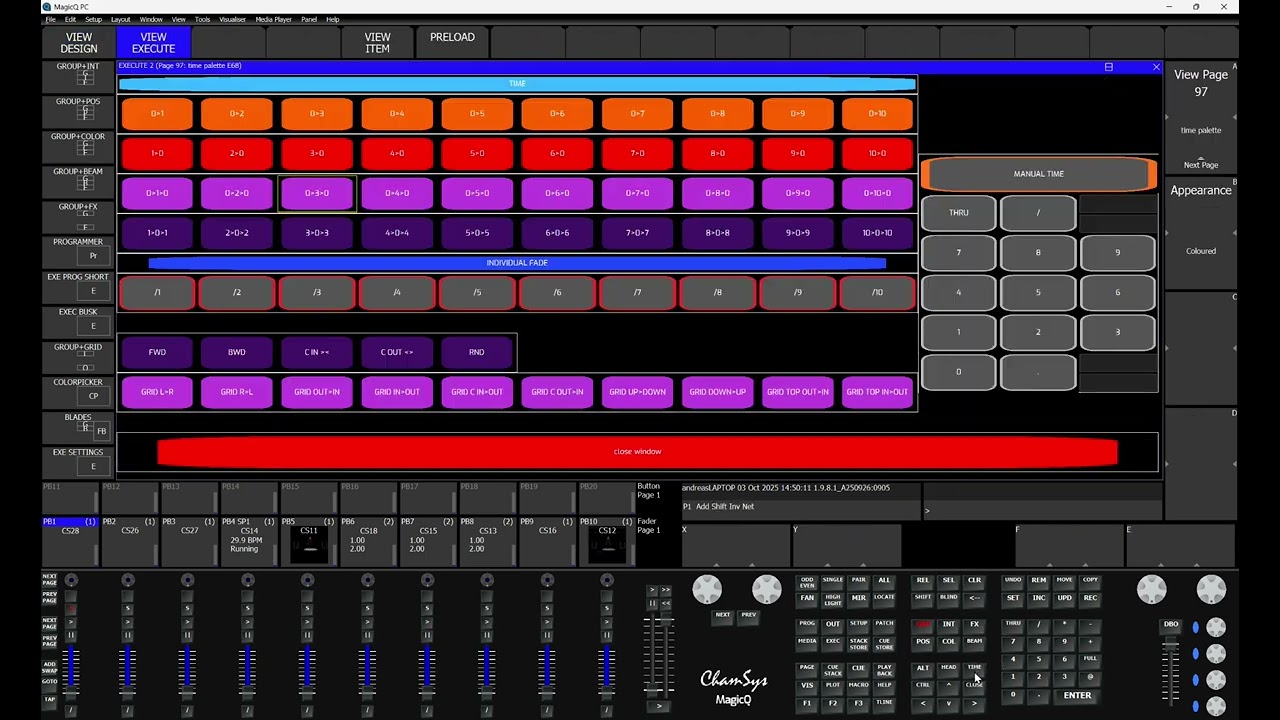 Tips: make shortcuts for complex timing in chamsys magicq