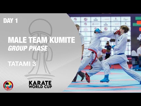 KARATE WORLD CUP: Day 1 - Male Team Kumite - Group Phase - Tatami 3 | WORLD KARATE FEDERATION