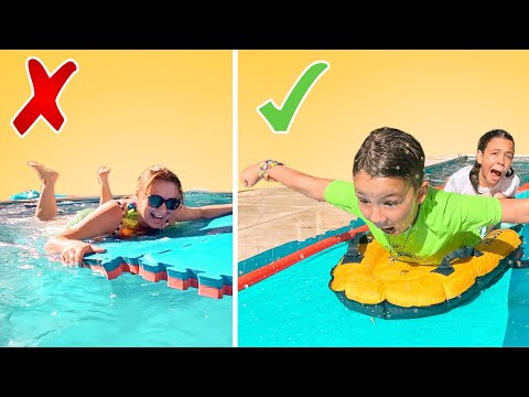 ¡Hacks y JUEGOS de PISCINA  DIVERTIDOS! + SORPRESA Final e IDEAS geniales en la ALBERCA