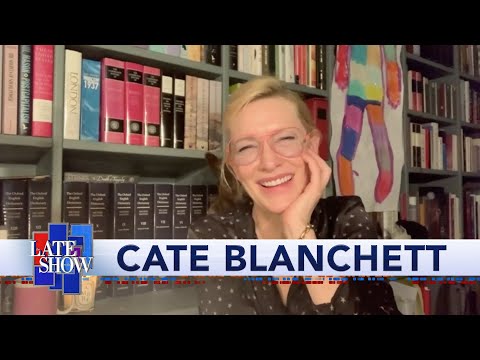 ケイト-ブランシェットは、スティーブンの自宅でのレイトショーセットのためのいくつかの提案を持っている (Cate Blanchett Has Some Suggestions For Stephen's At-Home Late Show Set)