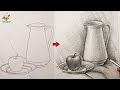 Still Life Drawing Easy Step By Step With Pencil Shading For Beginners