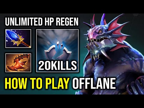 How to Play Offlane Slardar with 1v5 Unlimited HP Regen Max Strength Super Tank Dota 2