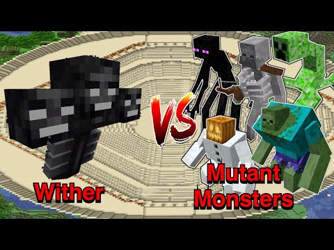 Minecraft |Mobs Battle| Your Requests| Wither (Vanilla) VS Mutant Monsters