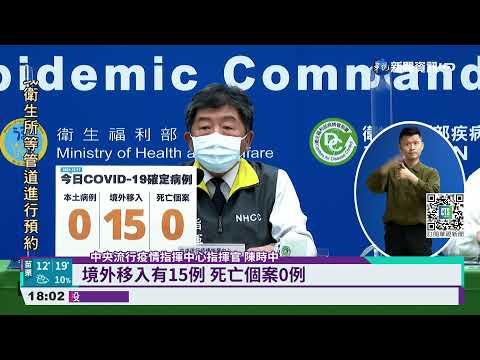 新增15境外移入 其中10例突破性感染