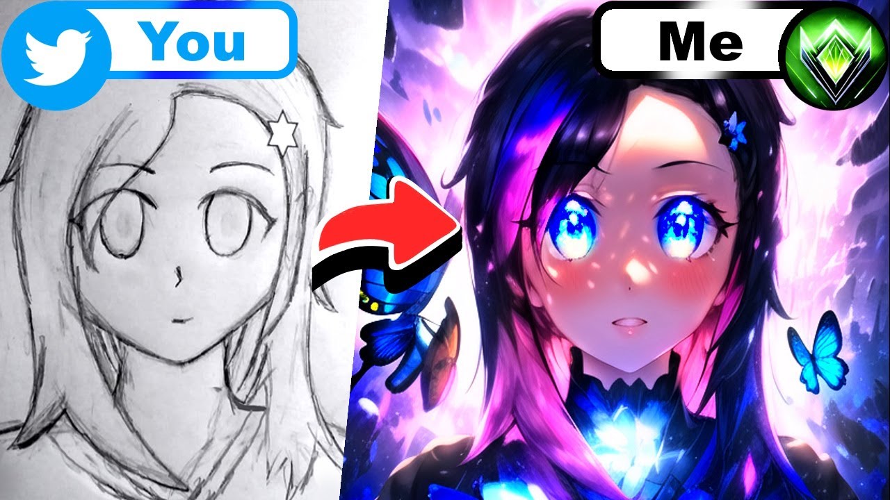 AI colors your drawings - Stable Diffusion Controlnet - Sketch lineart Drawing Anime girls fanart