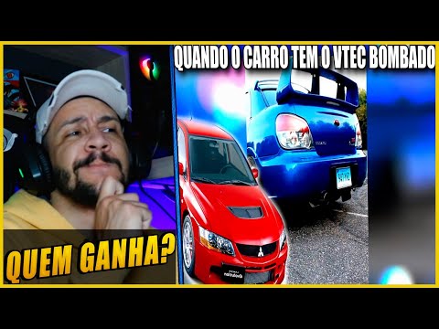 REACT SUBARU STI vs MITSUBISHI EVO 9 #8 ZUEIRA INSANA