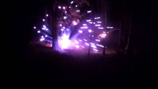 Exploding Ground Fireworks in the Woods - Funny Fireworks Fails