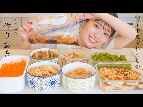 お野菜たっぷり作り置き5品（生姜つくねハンバーグ・れんこんきんぴら・キャロットラペ・大根と人参の味噌煮・れんこんのクミン醤油炒め）