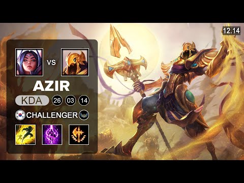 Rookie Azir vs Irelia Mid - KR Challenger - Patch 12.14 Season 12