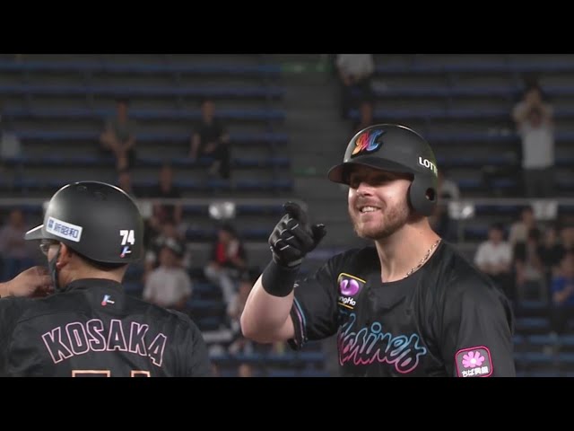 【6回裏】マリーンズ・ブロッソー フルカウントから三遊間を破る来日初ヒットを放つ!!  2023年8月1日 千葉ロッテマリーンズ 対 北海道日本ハムファイターズ