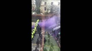 Far right run through Dover College during Dover clash plus far left violence