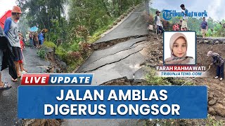 Imbas Tergerus Longsor, Jalan di Panusupan Purbalingga Amblas hingga 2,5 Meter, Warga Gotong Royong