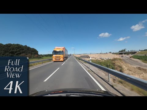 Schleswig-Holstein, Germany: Autobahn, A21, Wankendorf, B 404 - Nettelsee - 4K (UHD/2160p/60p)