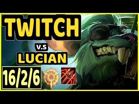 EVANRL (TWITCH) vs LUCIAN - 16/2/6 KDA BOTTOM ADC GAMEPLAY - NA Ranked GRANDMASTER