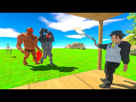 SHERIFF SLOW MO AGAINST ANNOYING NEIGHBORS | Slow Mo Vs INFERNALS + PRIMATES + FANTASY | ARBS