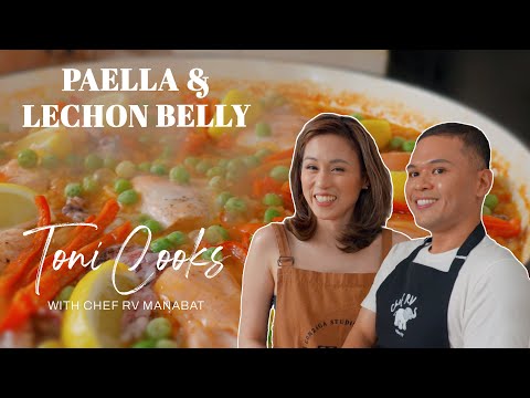 Toni Cooks with @chefrvmanabat | Paella & Lechon Belly