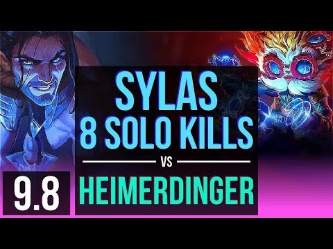 Improve your skill as SYLAS vs HEIMERDINGER (MID) | 4 early solo kills | Korea Grandmaster | v9.8