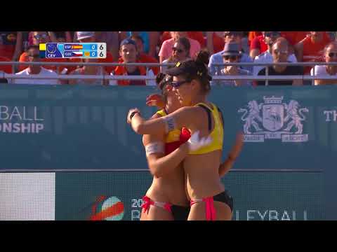A great spike of Marketa Slukova (CZE) in Bronze Medal Match | #EuroBeachVolley 2018