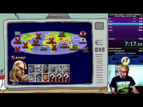 Super Street Fighter II The New Challengers (genesis - Sagat - Normal) Speedrun World Record 10.48