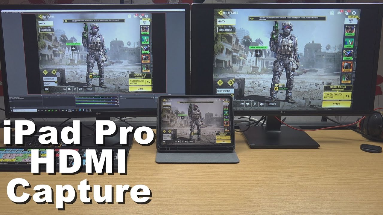 iPad Pro 2020 HDMI game capture with Elgato 4K60 Pro MK2 and OBS Studio playing Call of Duty Mobile