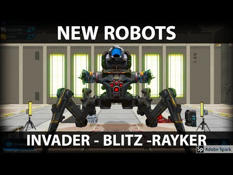 NEW ROBOTS - Invader, Blitz & Rayker Gameplay - War Robots Test Server