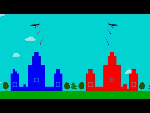 Castle Destruction by the Bombers - Marble Race in Algodoo