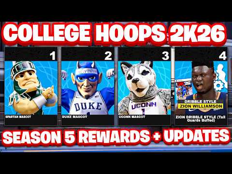 SEASON 5 BUFFED TALL GUARDS & CENTERS! ALL SEASON 5 NBA2K26 REWARDS | college basketball DLC!