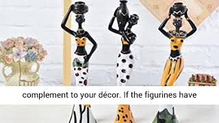 TBW African Figure Sculpture Tribal Lady Figurine Statue Decor Collectible Art Piece, 7.5-Inch,