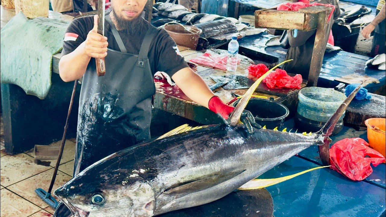 Perfect Tuna Cutting From Start To Finish With A Sharp Machete #YellowfinTuna