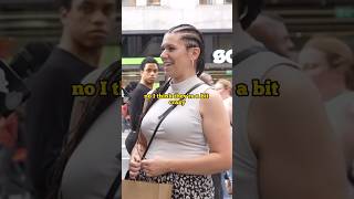 German lady EXPOSES Americans for lack of gun control #streetinterview #america #london #shorts
