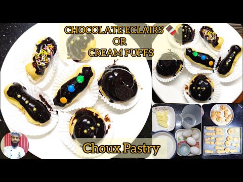 Perfect Chocolate Eclairs/Cream Puffs Foolproof Recipe | Choux Pastry | Profiteroles Recipe | TN