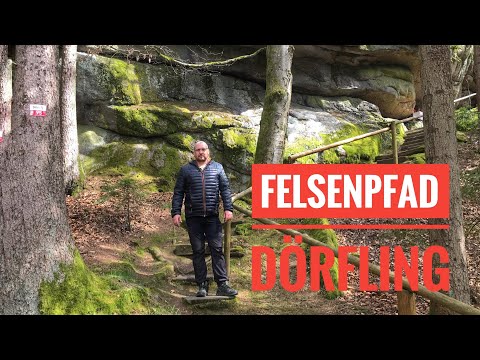 Felsenpfad Dörfling. Wanderung zum Schwammerlstein bei Dörfling in der Oberpfalz.