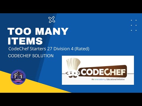 Too Many Items Problem Code Polybags Code Chef Solution Python3