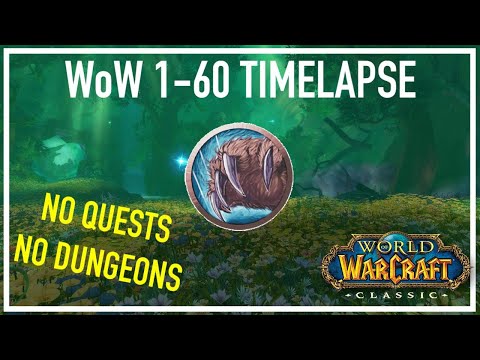 WoW Classic 1-60 Time Lapse in 1 Hour by Grinding Mobs - (NO QUESTS, NO DUNGEONS)
