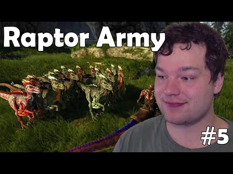 Raptor army in Ark Survival Evolved Fjordur Let's Play Part 5