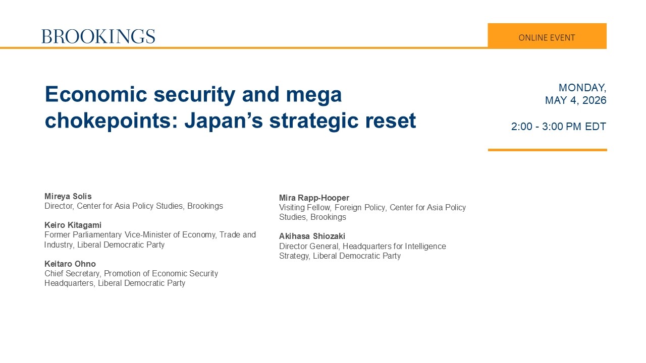 Economic security and mega chokepoints: Japan’s strategic reset