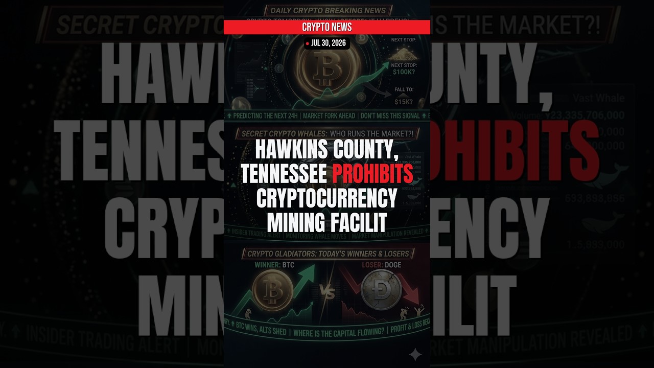 BREAKING: Hawkins County, Tennessee Prohibits Cryptocurrency — Crypto News Jul 30, 2026