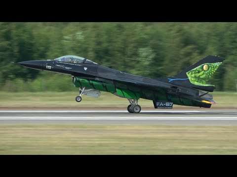 Belgian F-16 Solo Display Team Arrives at Turku Airport