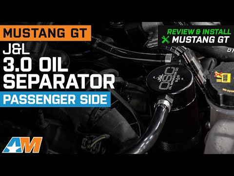 2018-2023 Mustang J&L 3.0 Oil Separator; Black Anodized Passenger Side Review & Install